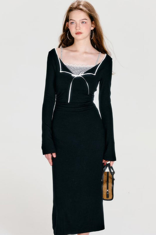 Block Maxi Cool Strickkleid Farbe