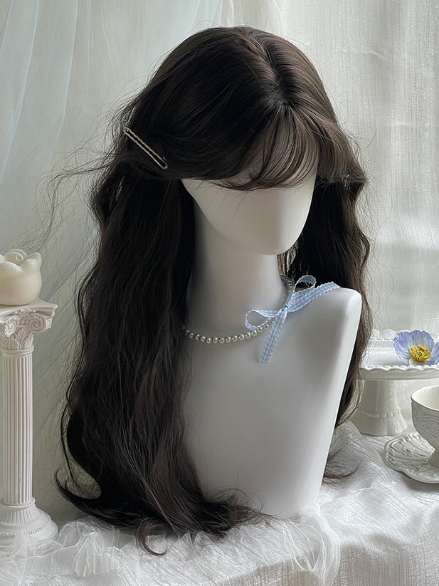 Brown 65CM With Wig Air Bangs Length Wavy