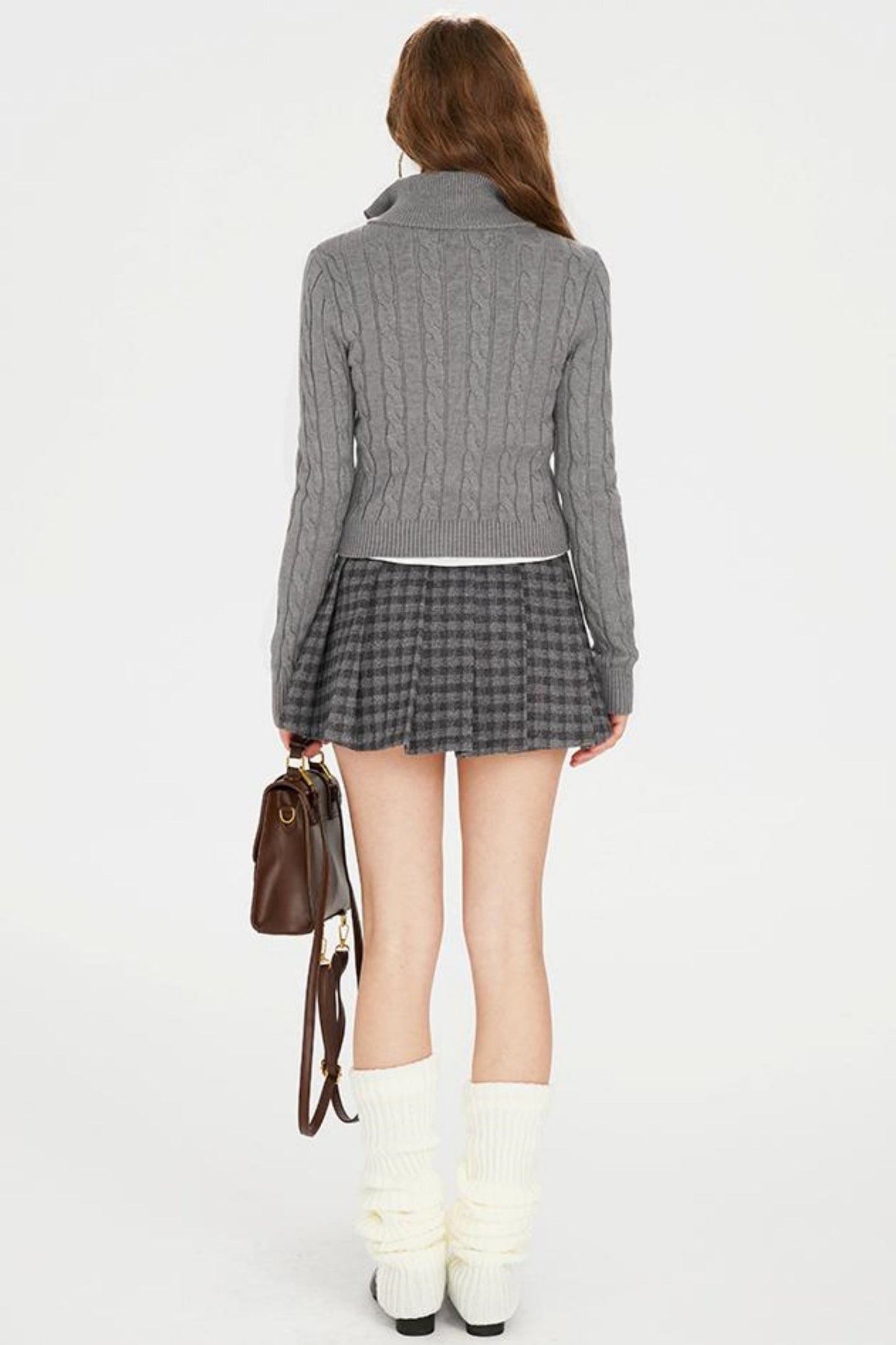 Zip Double College Embroidered Cardigan