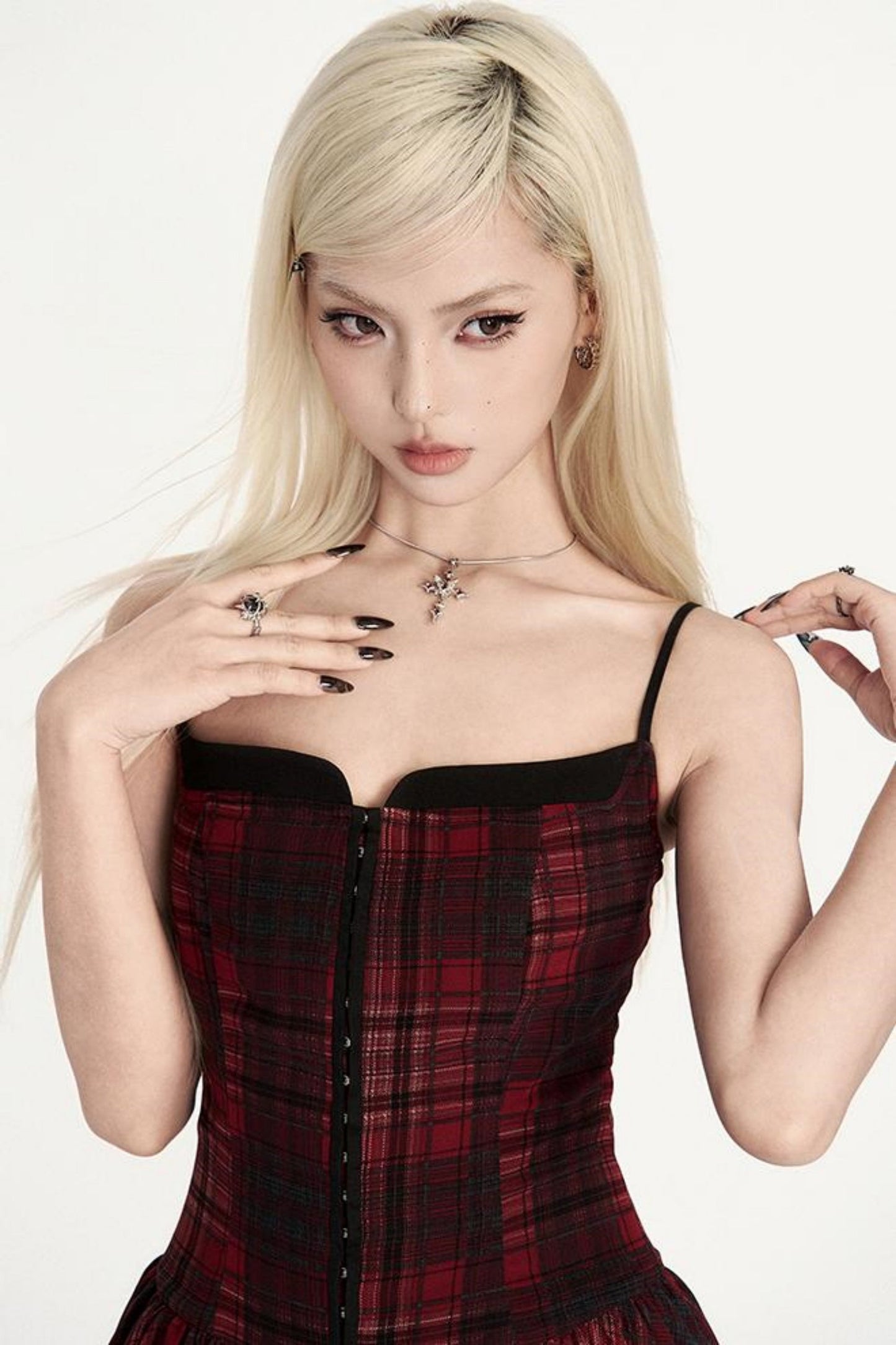 Irregular Sling Dress Check