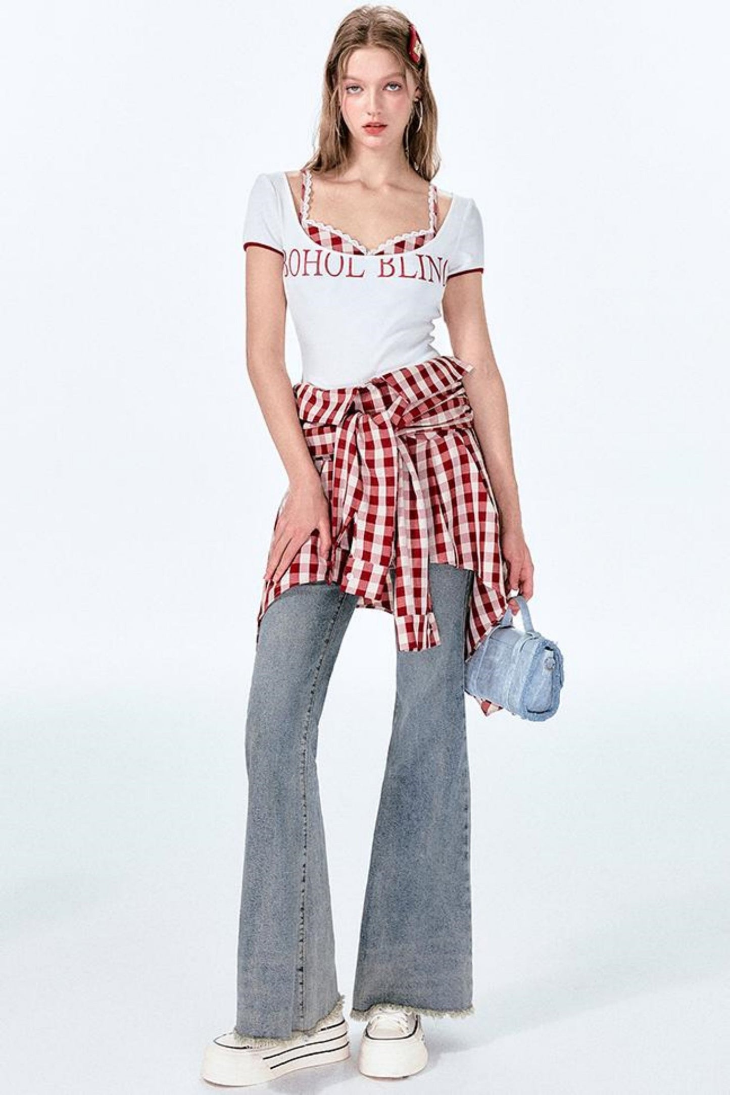 Mint Red Vintage Shoulder Top One