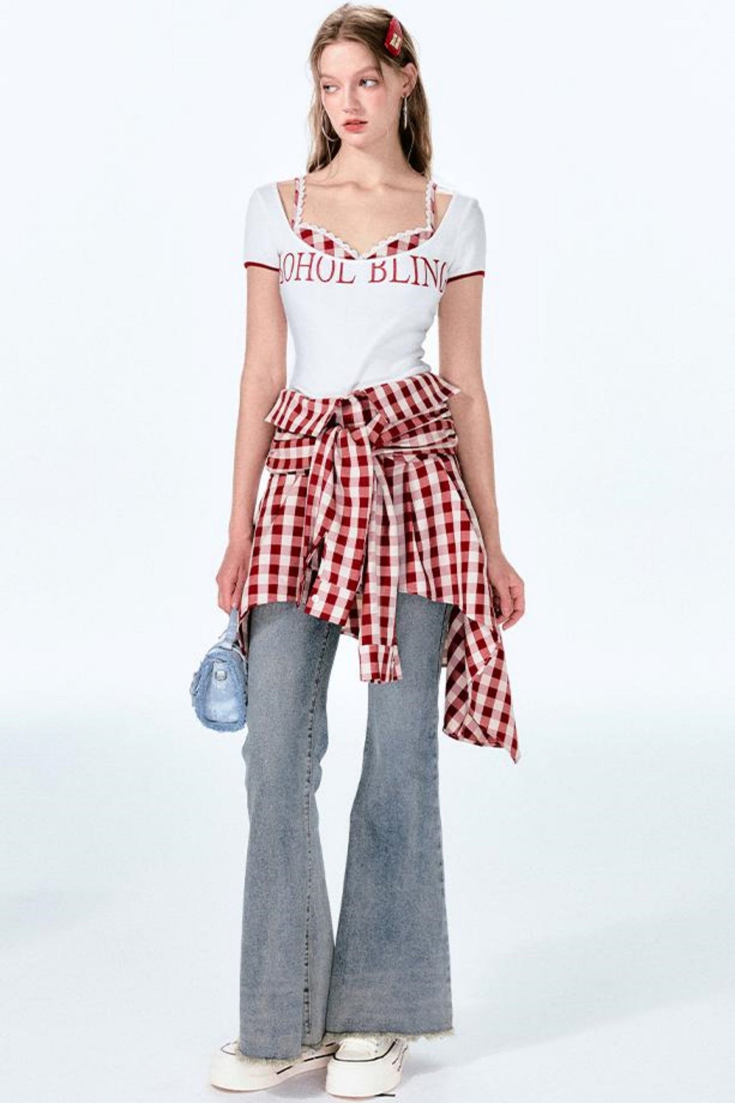 Mint Red Vintage Shoulder Top One