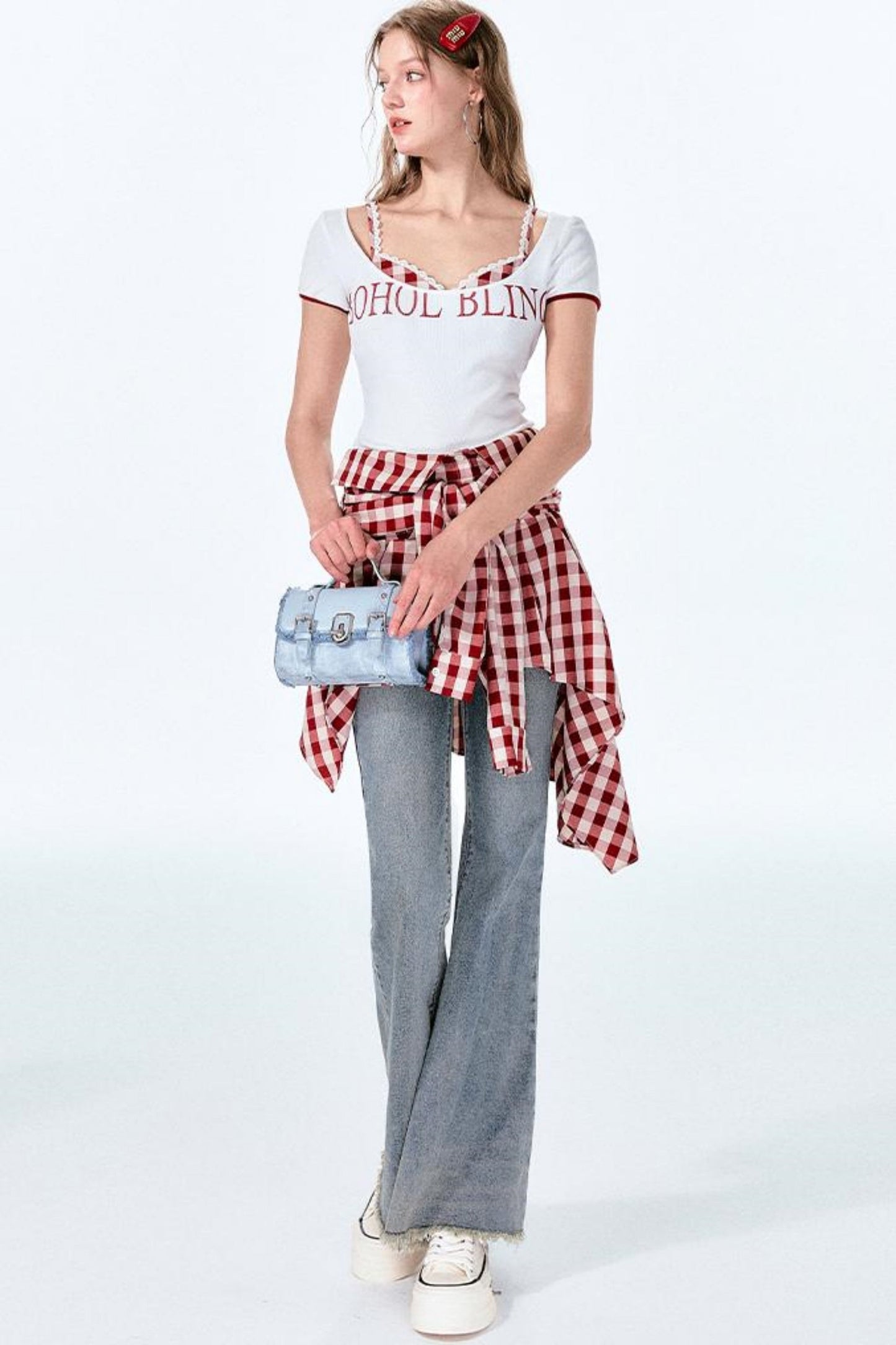 Mint Red Vintage Shoulder Top One
