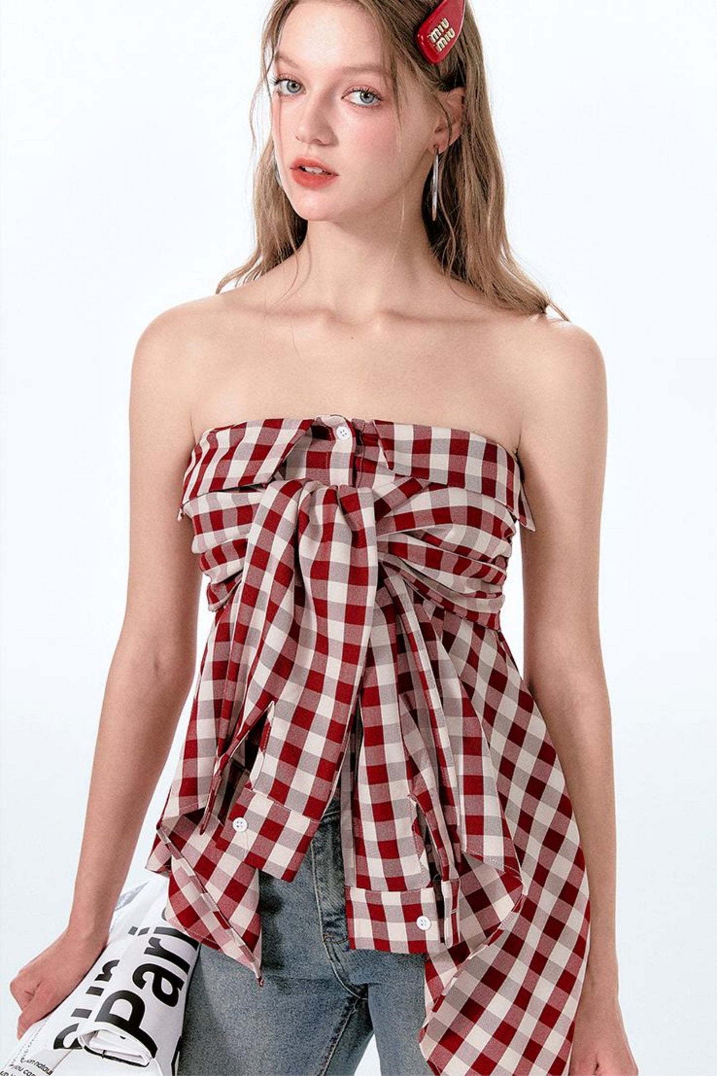 Mint Red Vintage Shoulder Top One