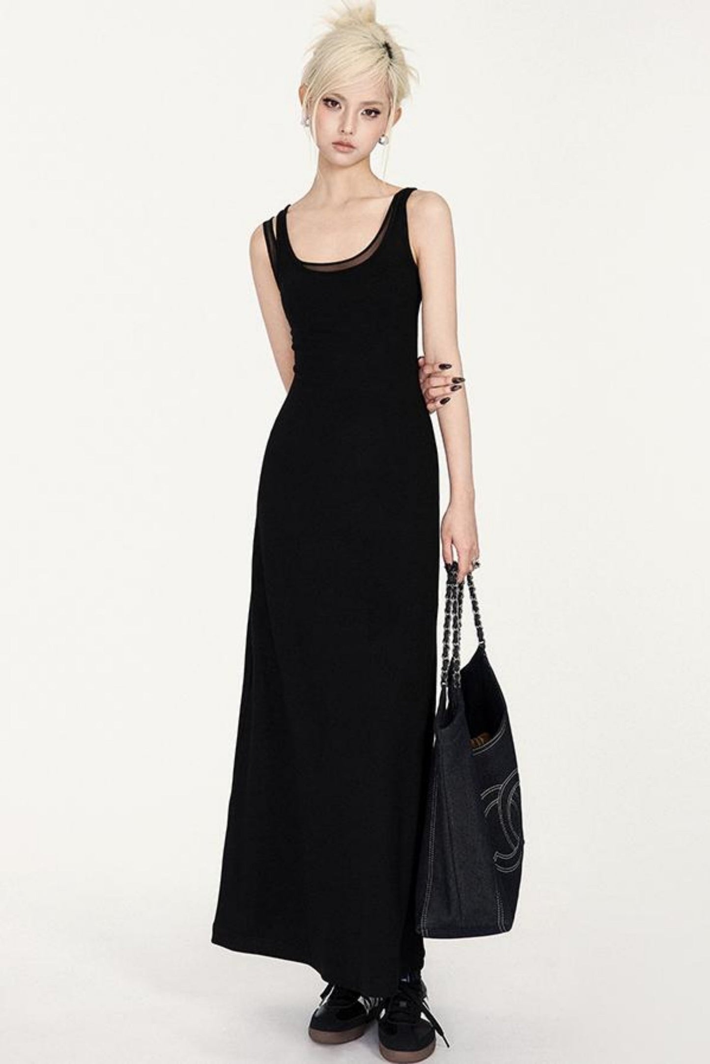 Dress Asymmetrical U-Neck