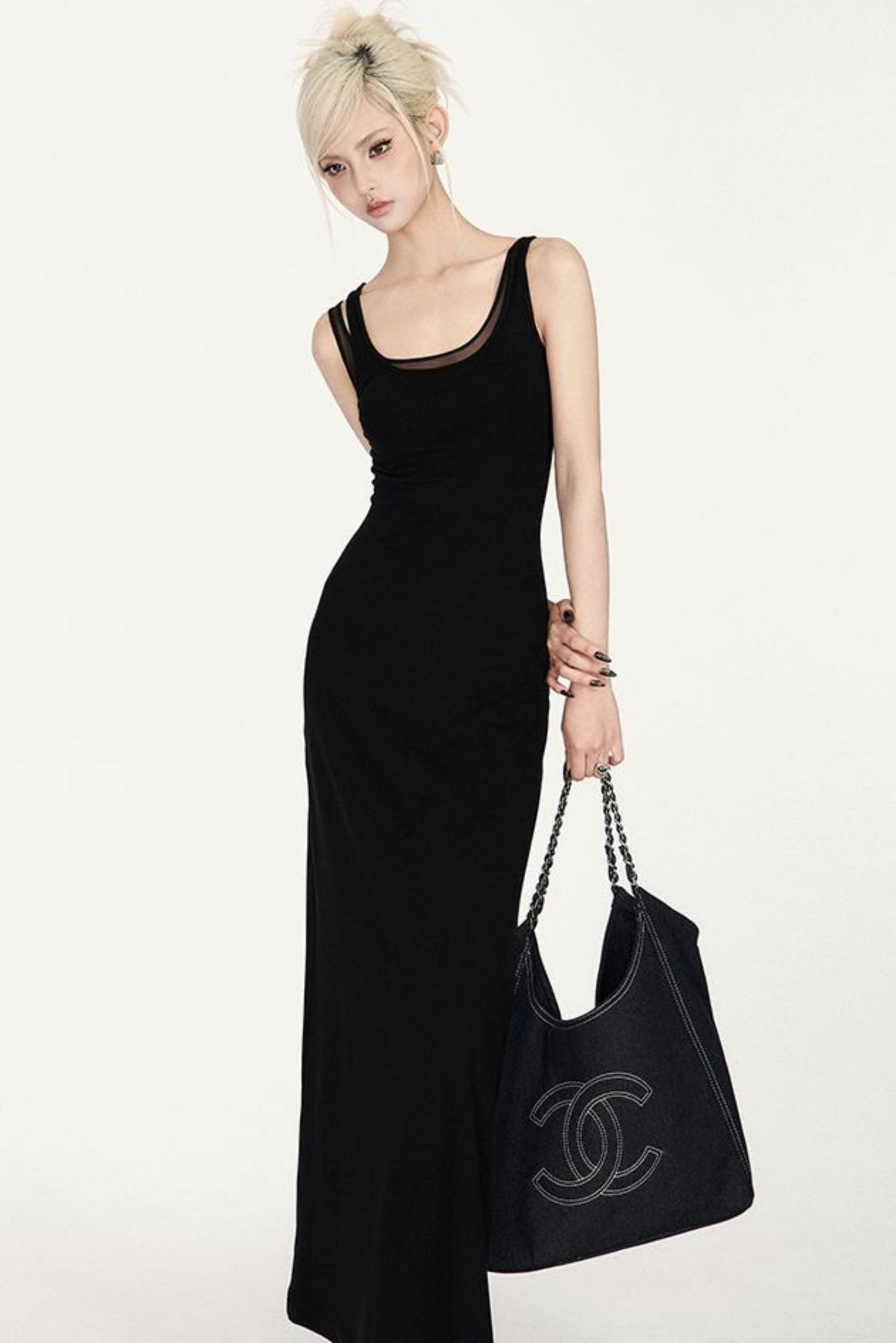 Dress Asymmetrical U-Neck