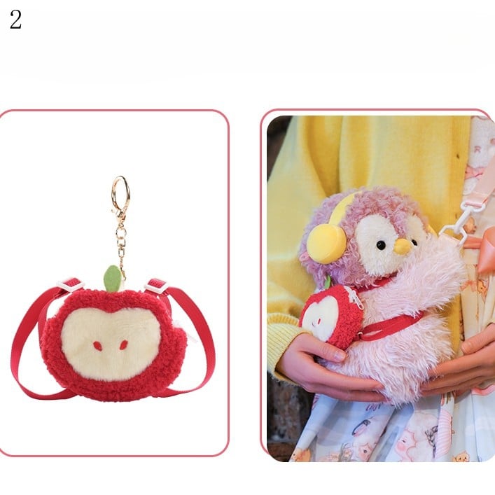 Pink Bag 2 Penguin Options Cute Middle/Large + Backpack/Crossbody Keychain Plush Size