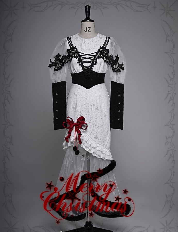 Gothic Christmas Schneeflocke Meerjungfrau Plüschrock