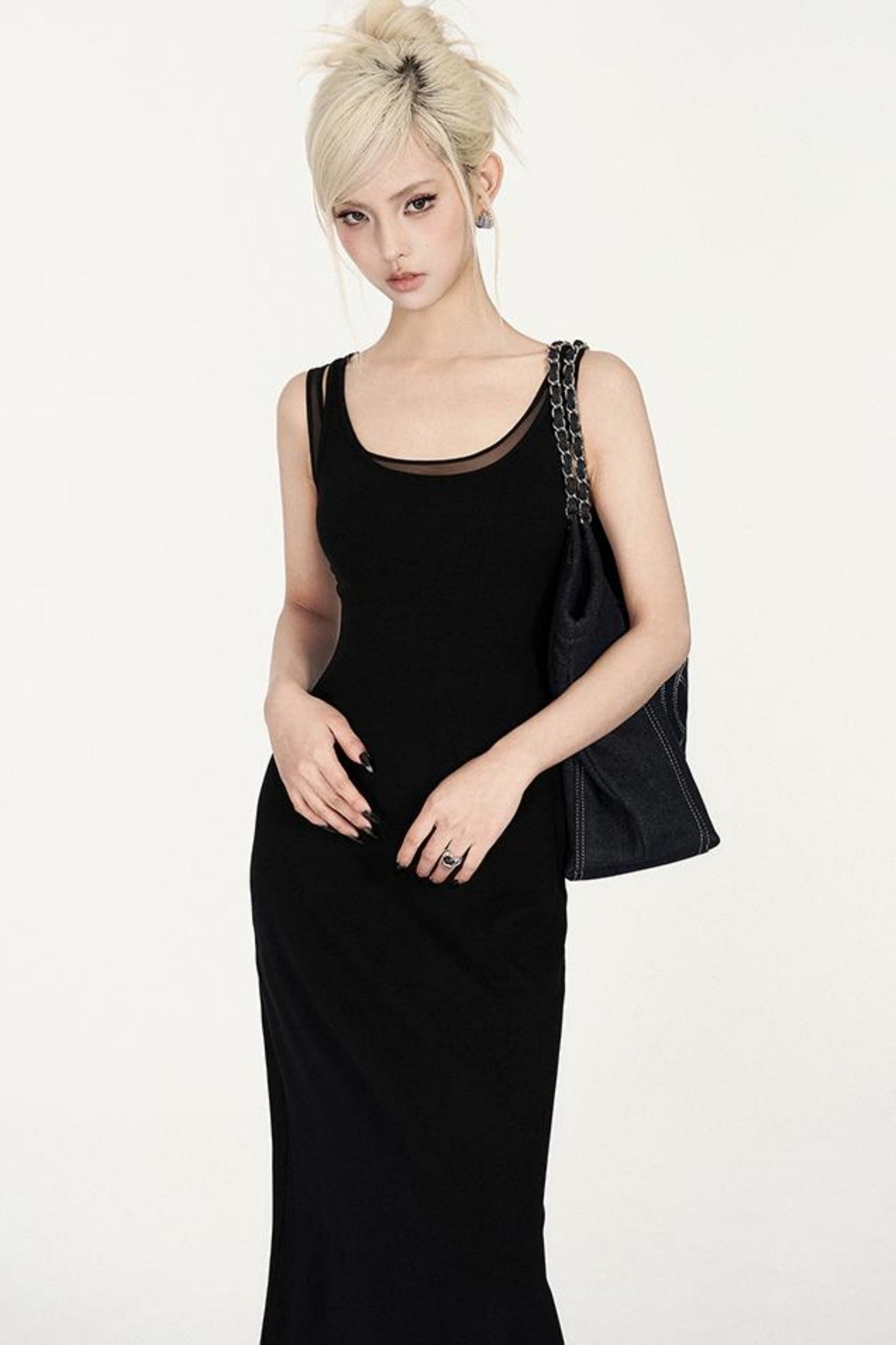 Dress Asymmetrical U-Neck
