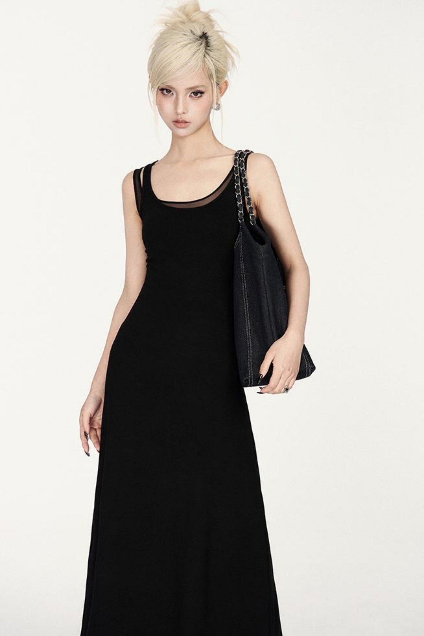 Dress Asymmetrical U-Neck