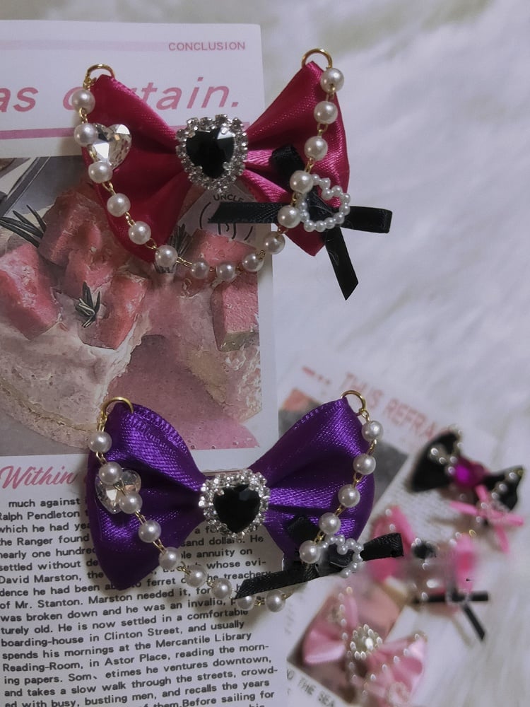 Charm Heart Bowknot 5 Options Ring Decorated Beaded