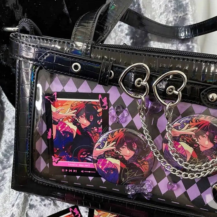 Bag Black Chains Shoulder Detachable Ita