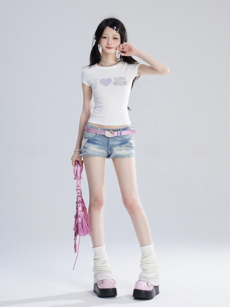Y2K Pink Kitty Glamorous Waist Belt