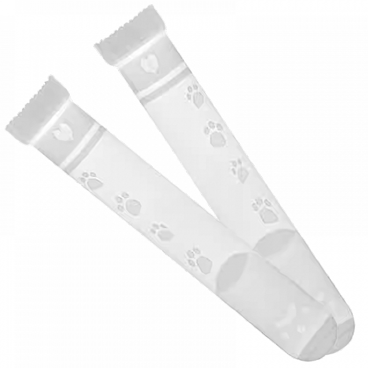 White Semi-sheer Cat Paw Over Knee Stockings