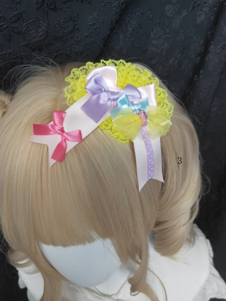 Colorful Bowknot Detail Lace Hairclip