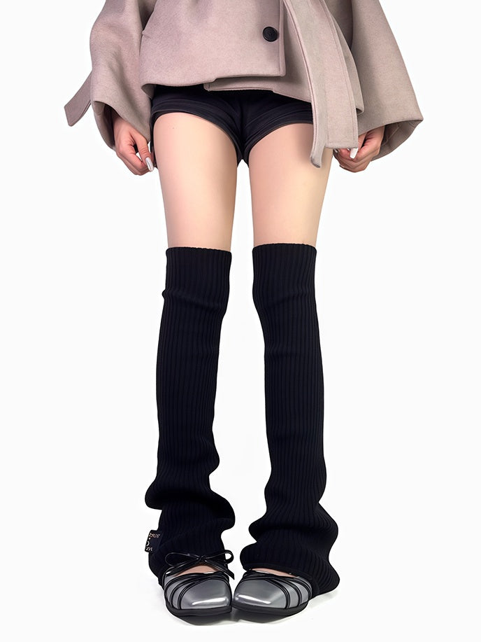 Off-white/Grey/Black Knitted Overknee Leg Warmers LW059