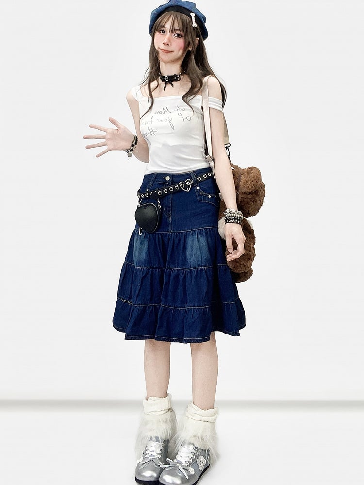 Denim Skirt Y2K Blue