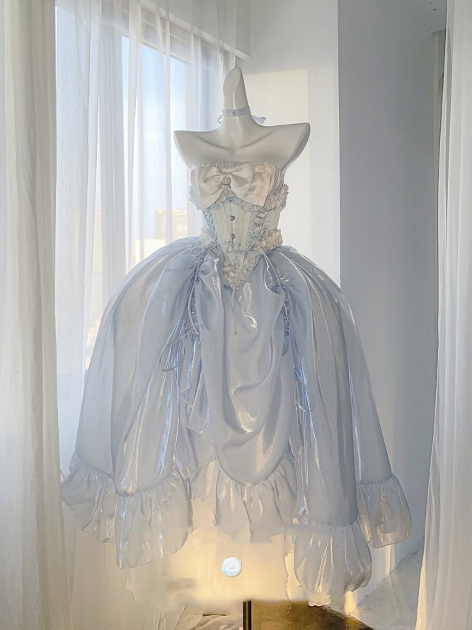 Blue Long Drawstring Under Skirt