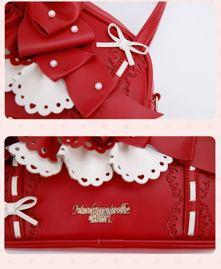 Red Black Bag Hand Pink Blue /