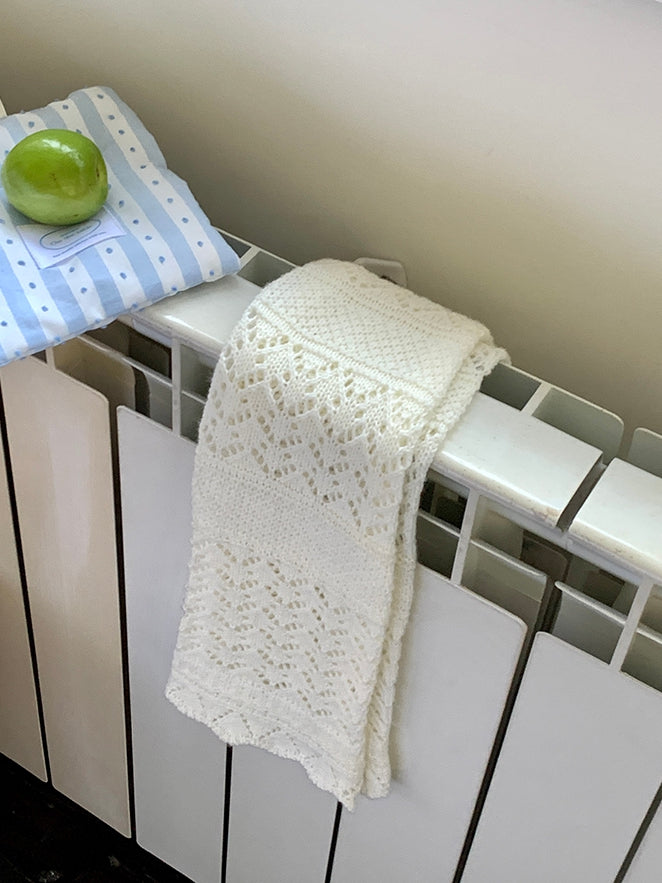 ウォーマーズ ニット ホローアウト グレー/ホワイト/ブラック レッグ