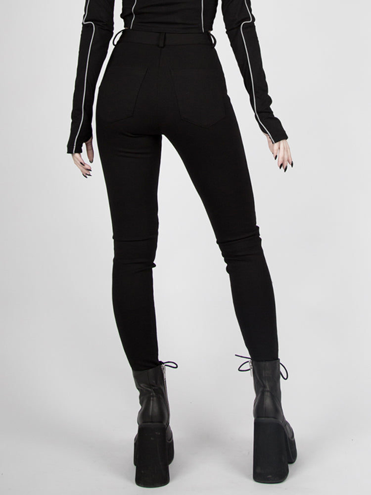 Pants High Reflective Bikecore Futuristic Waist Cyberpunk