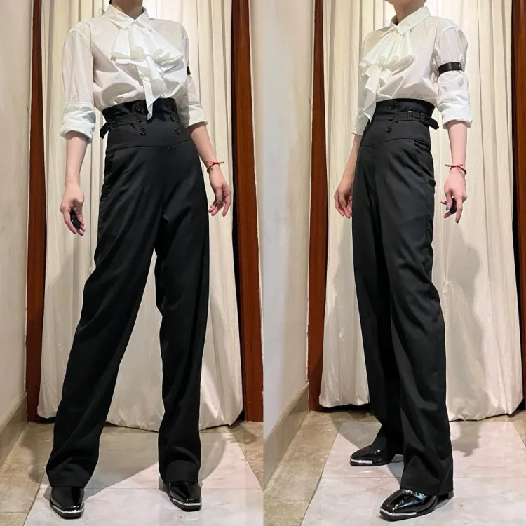 Black Belt Fashion Lolita Pants Ouji Corset High Waist