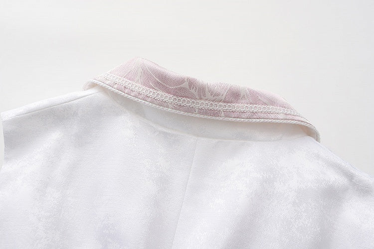 and Aristocrat Long Fashion Waistcoat White Pink Ouji Lolita