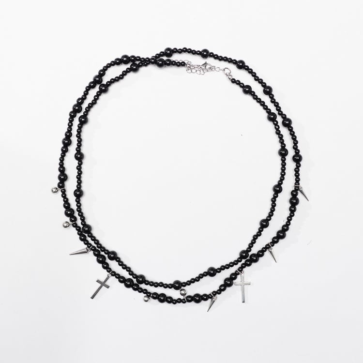 Goth Cross Mehrschichtige Halskette