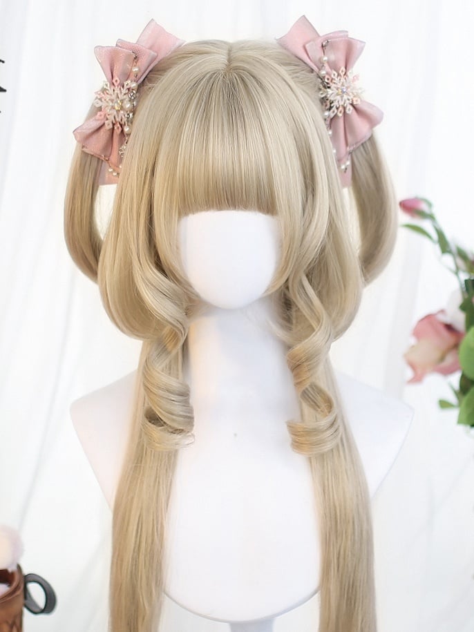 Cut Long Hime With Wig 70-75cm Bangs Blonde