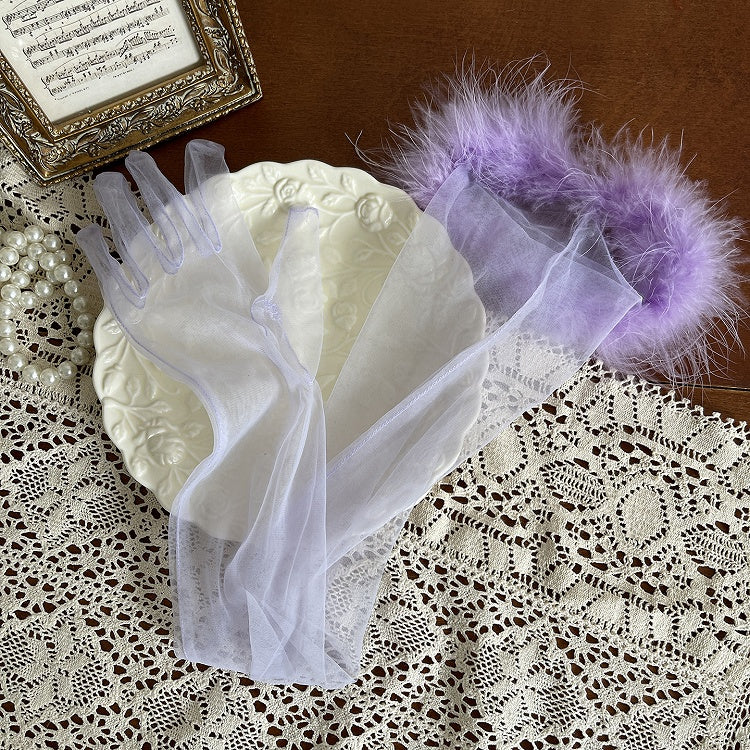 Gloves Options Shaggy 9 Tulle Cuffs Color