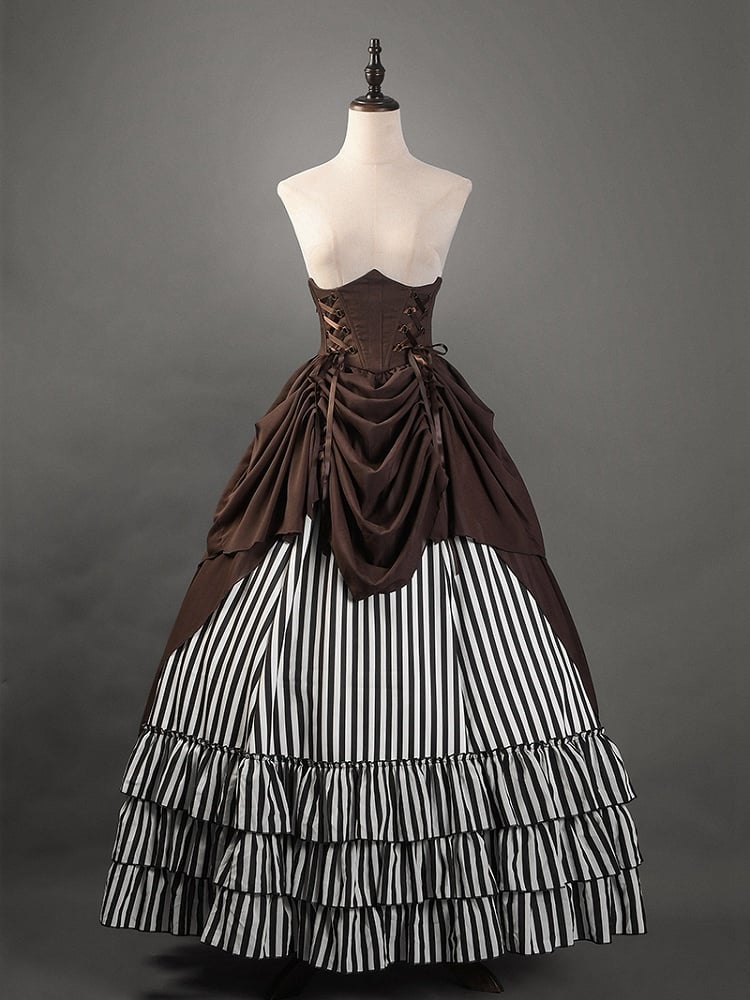 Brown Under Bust High Waist Corset Belt