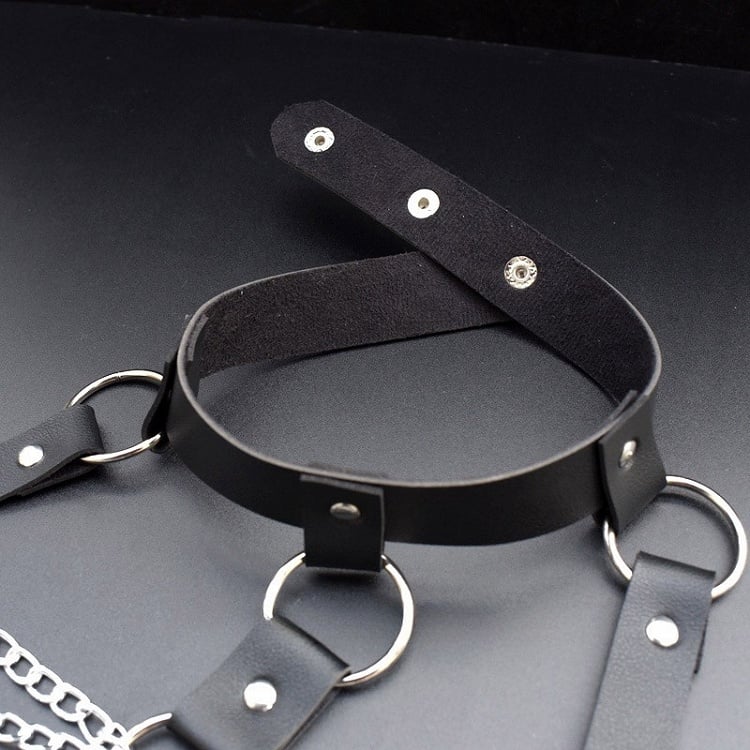 Chain With Black Belt Chest Waist Cyberpunk
