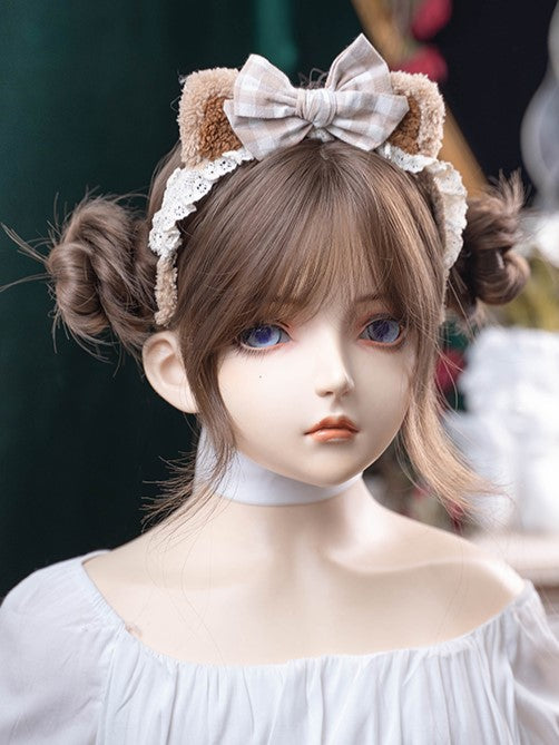 71CM Wavy Air With Wig Brown Bangs Length