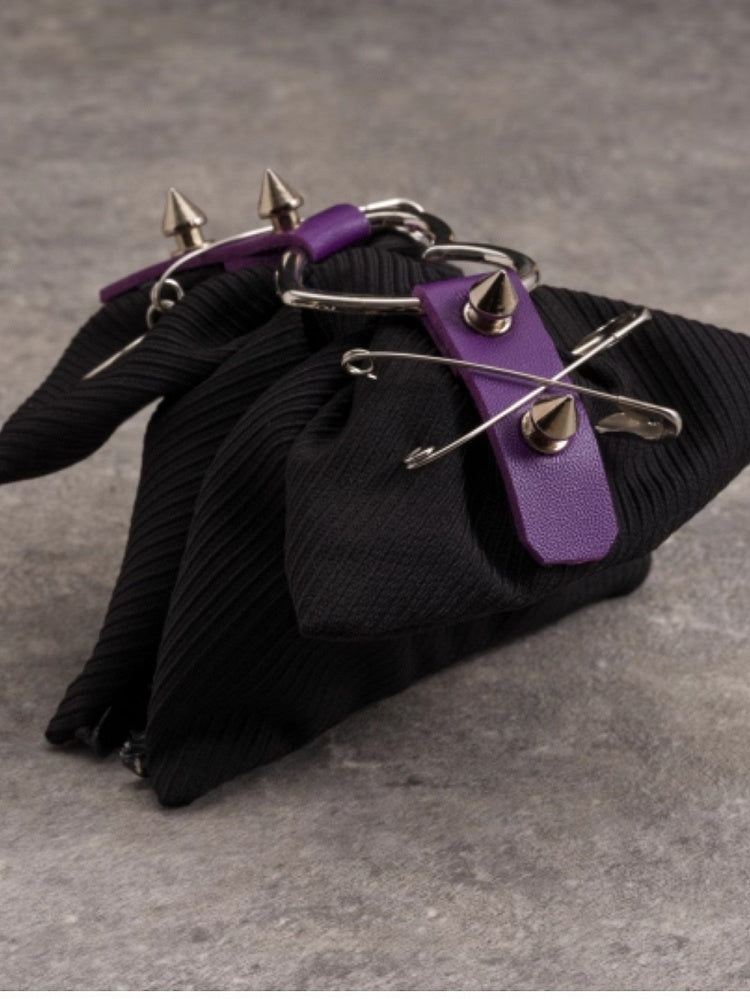 Herz Klaue Schwarz Ohrstecker Mit Und Schnalle Pins Clip Lila