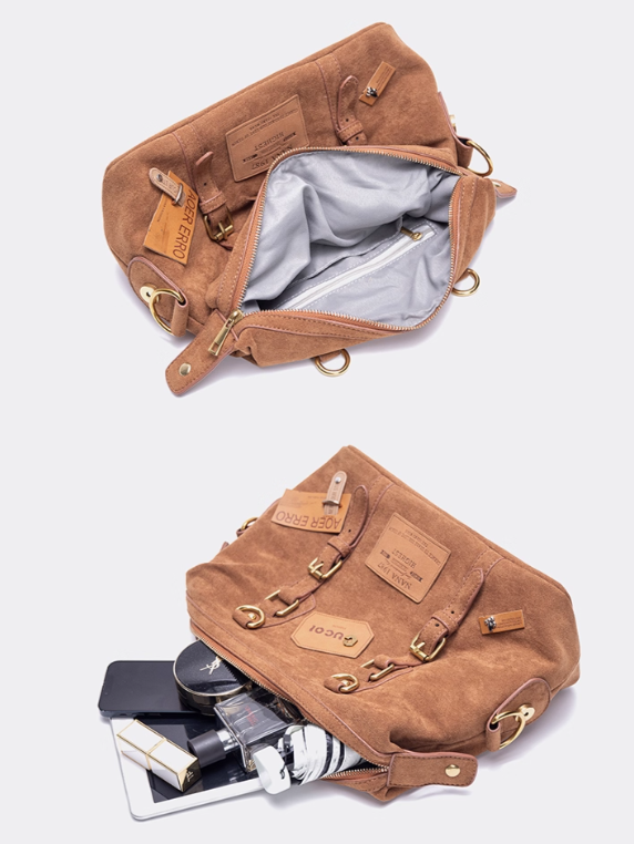 Belt Accents Vintage Brown 2-Way Backpack With