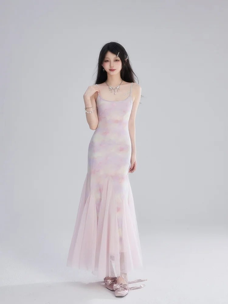 Colorful Tulle Slip Dress Mermaid Skirt