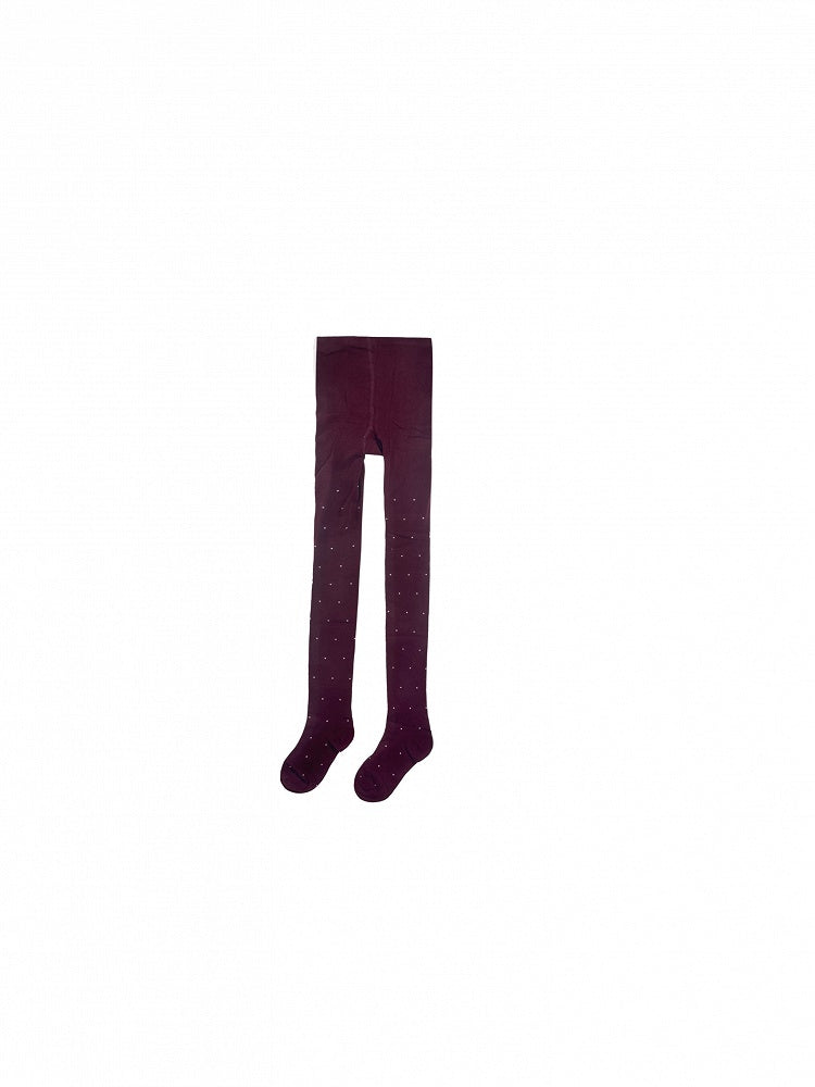 Dunkelgraue/Hellgraue/Rote Winterstrumpfhose mit Punktemuster
