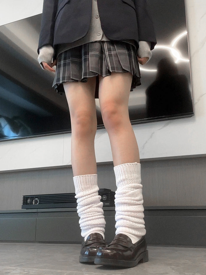 Uniform Calf JK 60CM/100CM Socks Knitted Length White
