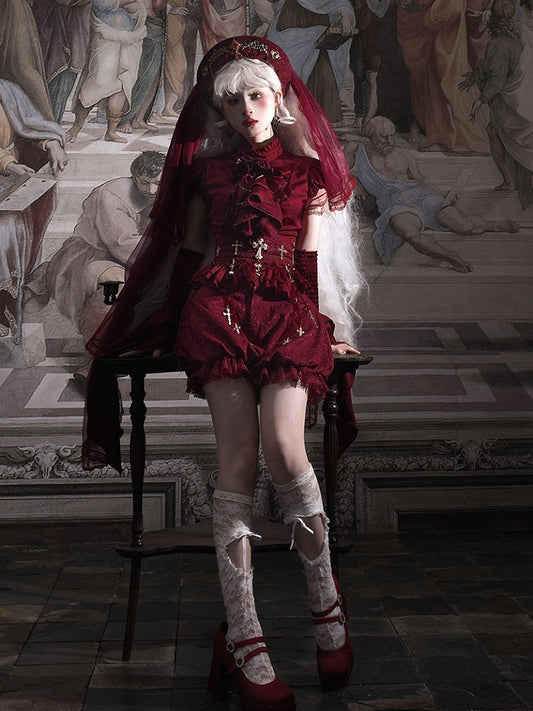 赤いゴシックロリータブルマー