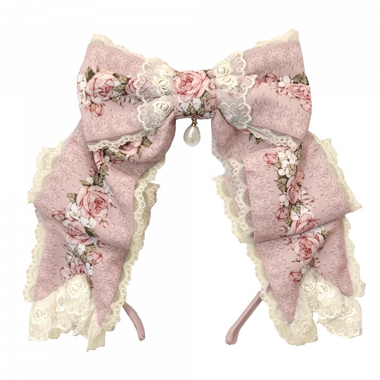 Blumendruck Rosa / Grün Bowknot KC