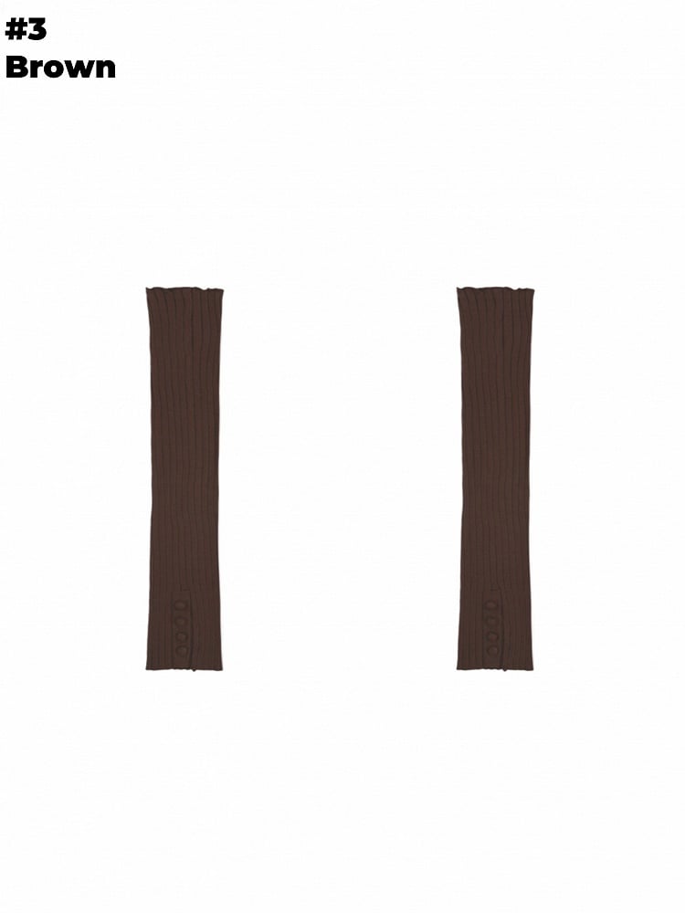 グレー/ベージュ/ブラウン/ブラック セルフタイストラップ レッグウォーマー