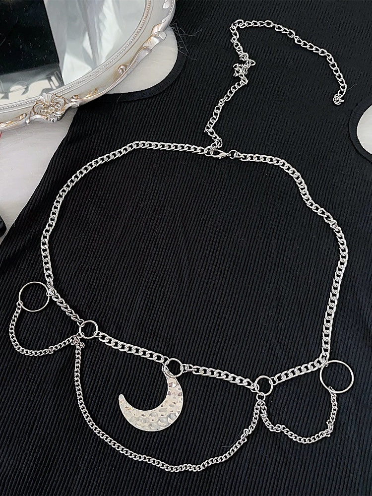 Kette Mond Taille Silber Y2K Charm