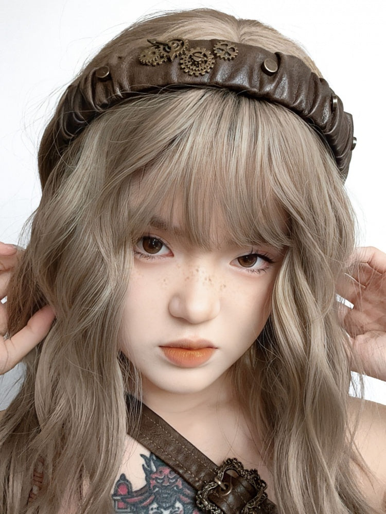 ダークブラウンのスチームパンクヘアバンド