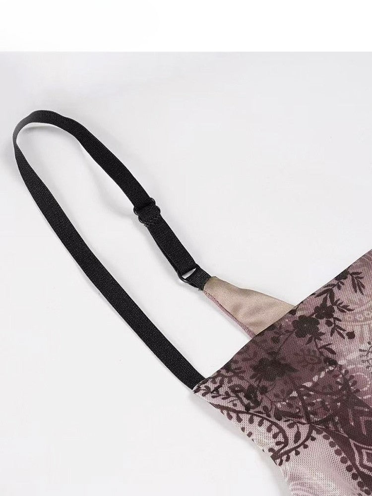 Design Print Millard Fashion Asymmetrical Hem Purple + Dress Cami