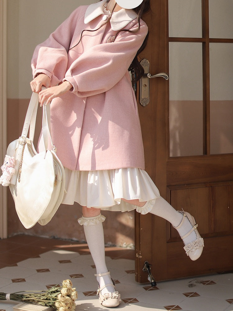 Rosa Kragen süßer Peter Coat Pan