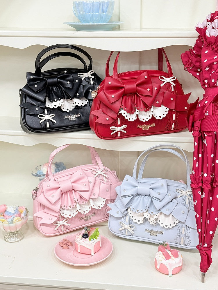Red Black Bag Hand Pink Blue /
