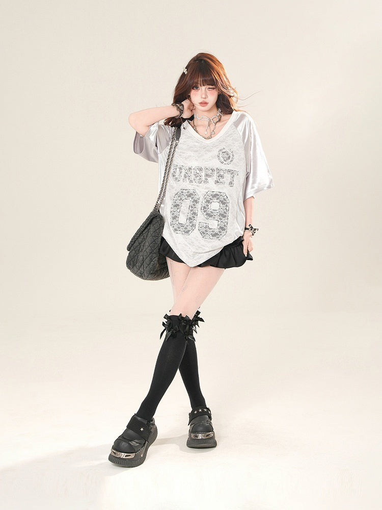 Mini Tiered Skirt High Waist Black/White