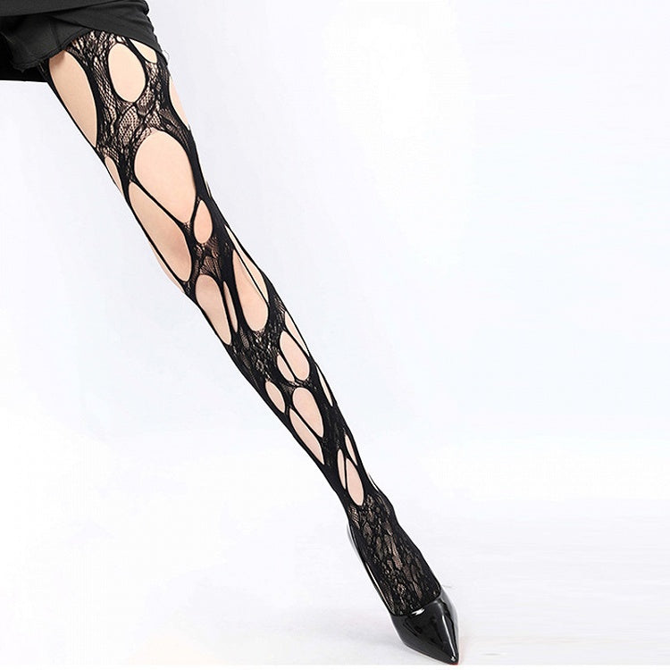 Black / White / Gray / Brown Cutout Fishnet Tights