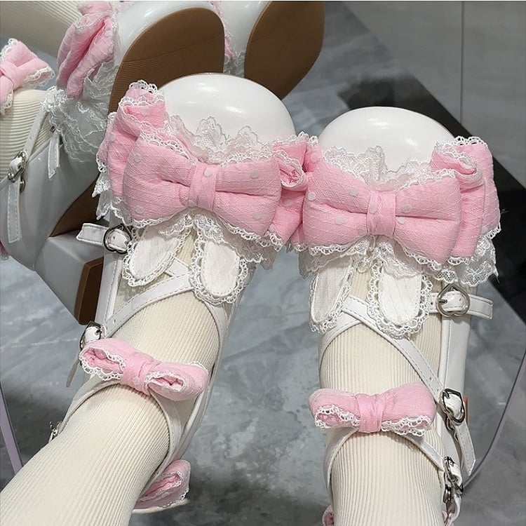 Bows Bunny Low-heel/Mid-heel - Schuhe Dreamy Polka Dot Weiß