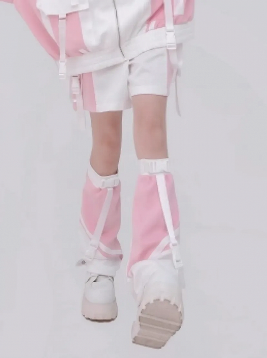 Warmers Snap Adjustment and Techwear Pink Cuff with Leg White